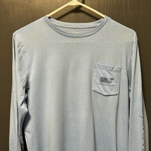 Vineyard Vines Classic Light Blue Long Sleeve Whale Tee